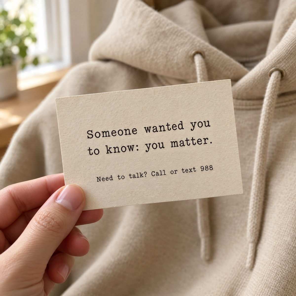 Conversation Card that says Someone wanted you to know: you matter