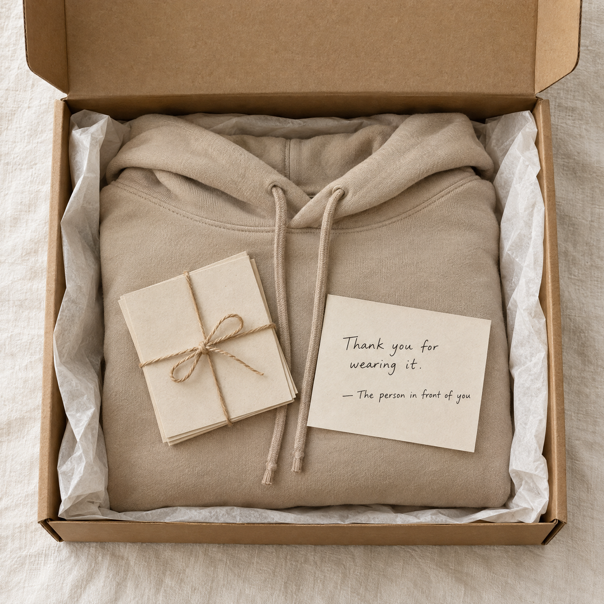 Unboxing: hoodie, Conversation Cards and thank-you note